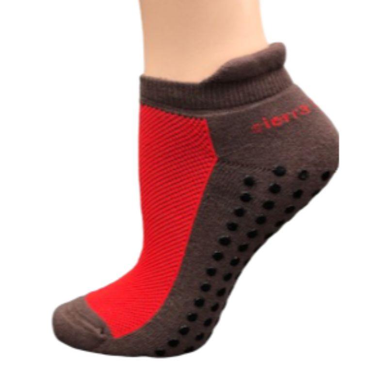 Heel Tab Mesh Top Cotton Ankle Socks with Non-Skid Women's Gripper