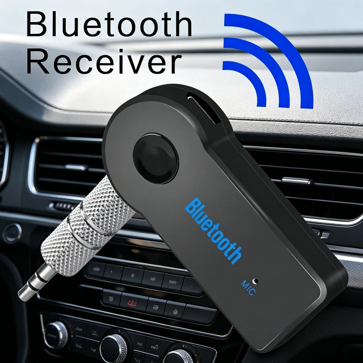 Bluetooth 5.0 Wireless Audio Receiver 3.5mm AUX Car Adapter Hands-Free