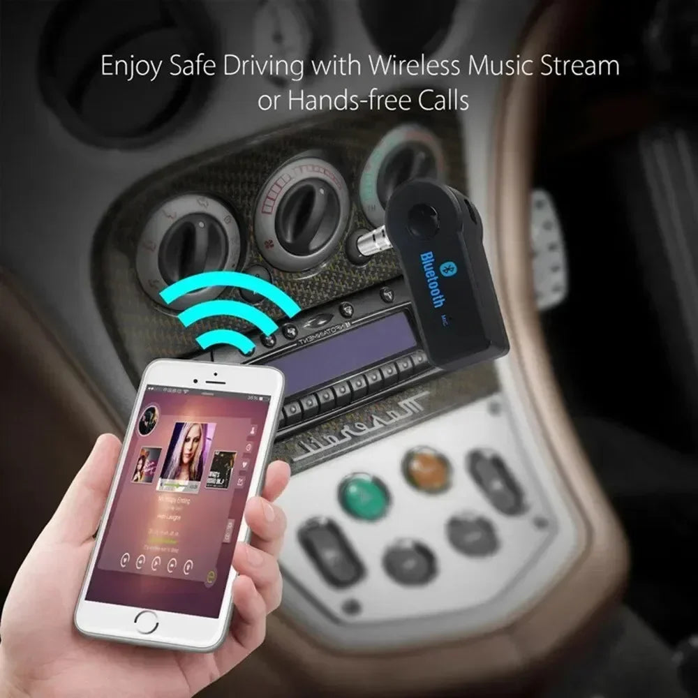 Bluetooth 5.0 Wireless Audio Receiver 3.5mm AUX Car Adapter Hands-Free