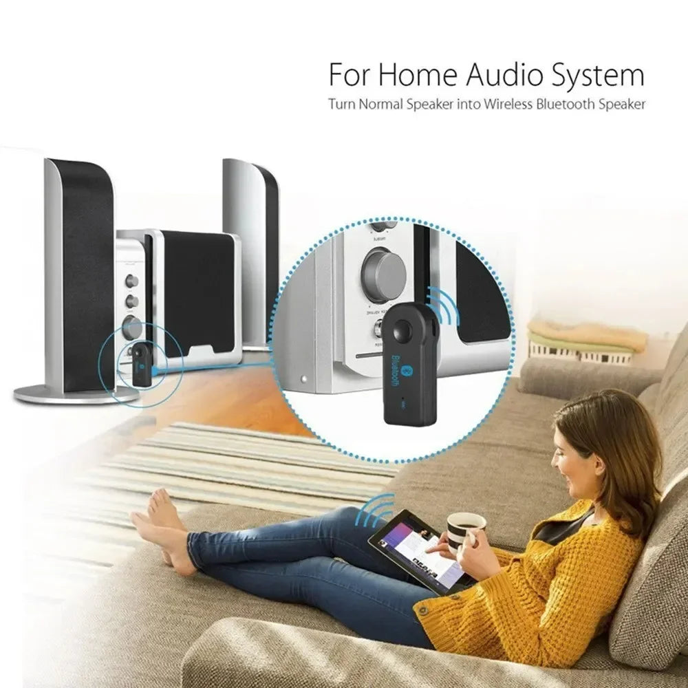 Bluetooth 5.0 Wireless Audio Receiver 3.5mm AUX Car Adapter Hands-Free
