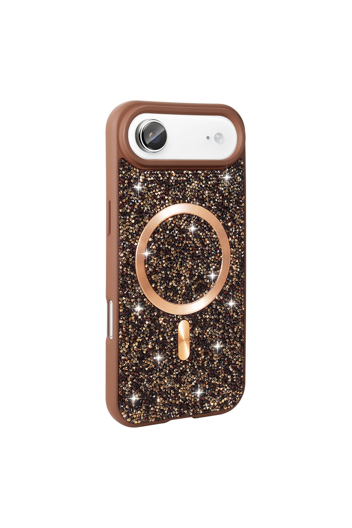 iPhone 17 Air Case with Rhinestone Mosaic Magnetic Charging Cover