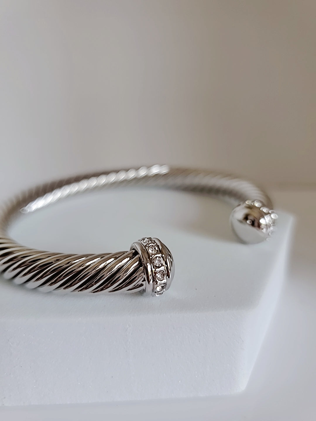 Open Silver Large Statement Bangle