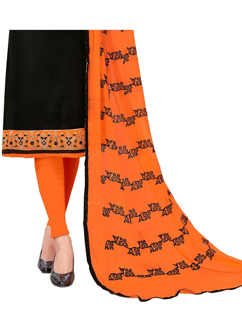 Generic Women's Cotton Salwar Material (Black, 2