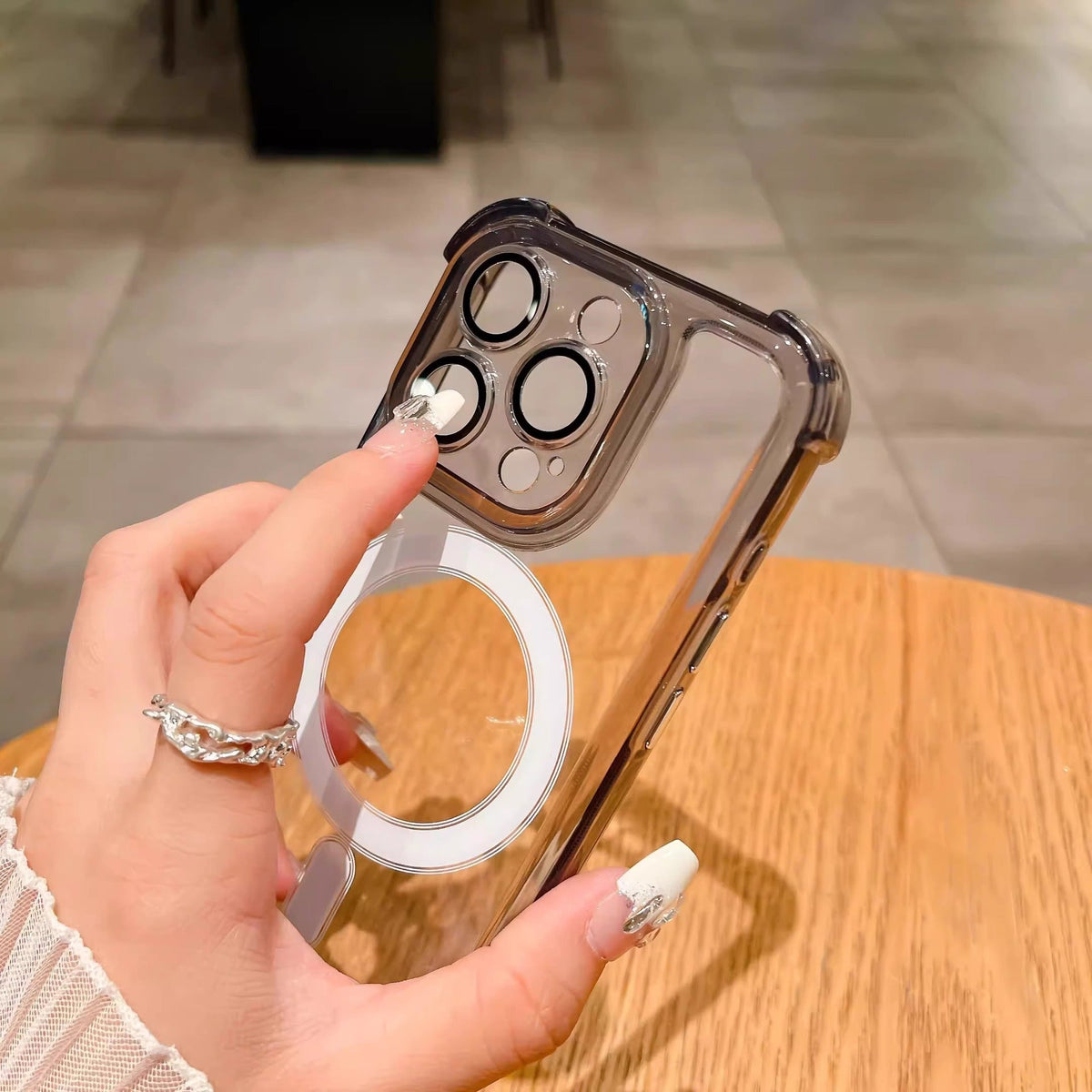 Transparent Airbag Phone Case with Magnetic Suction and Shockproof
