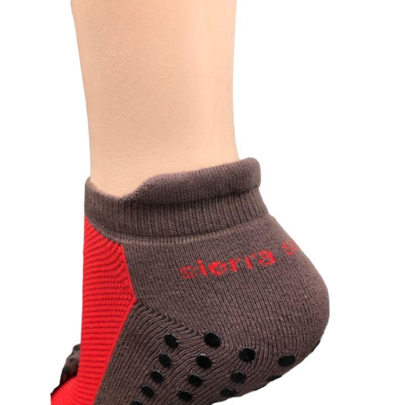 Heel Tab Mesh Top Cotton Ankle Socks with Non-Skid Women's Gripper