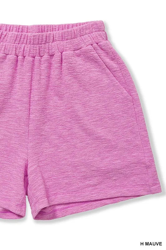 Zenana Cotton Slub Shorts