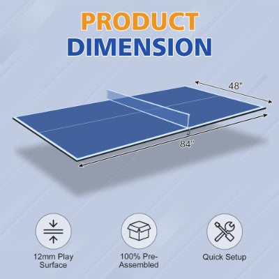 GameMaster™ – 7ft Foldable Ping Pong Tabletop Conversion Board (US