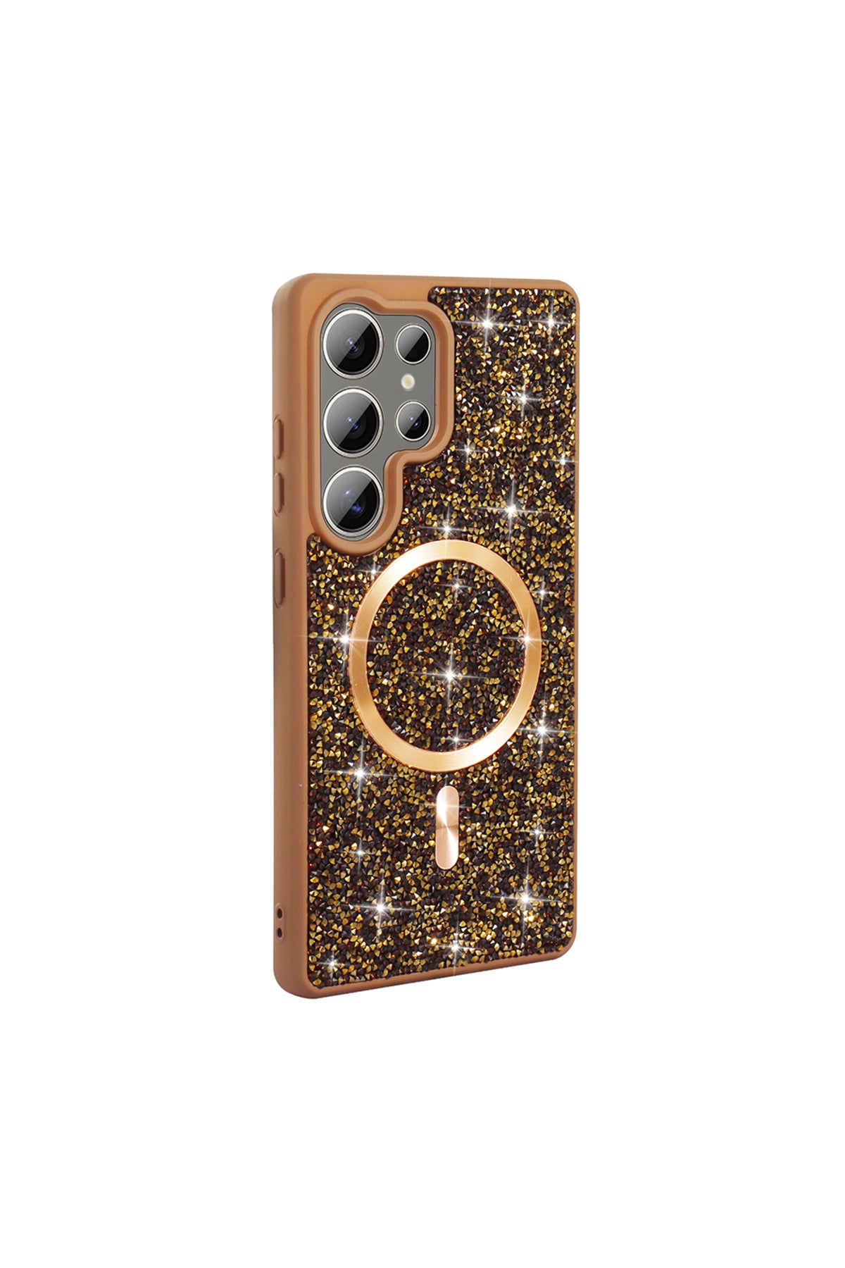 Samsung Galaxy S25 Ultra Case Glitter Magnifying Glass Rhinestones