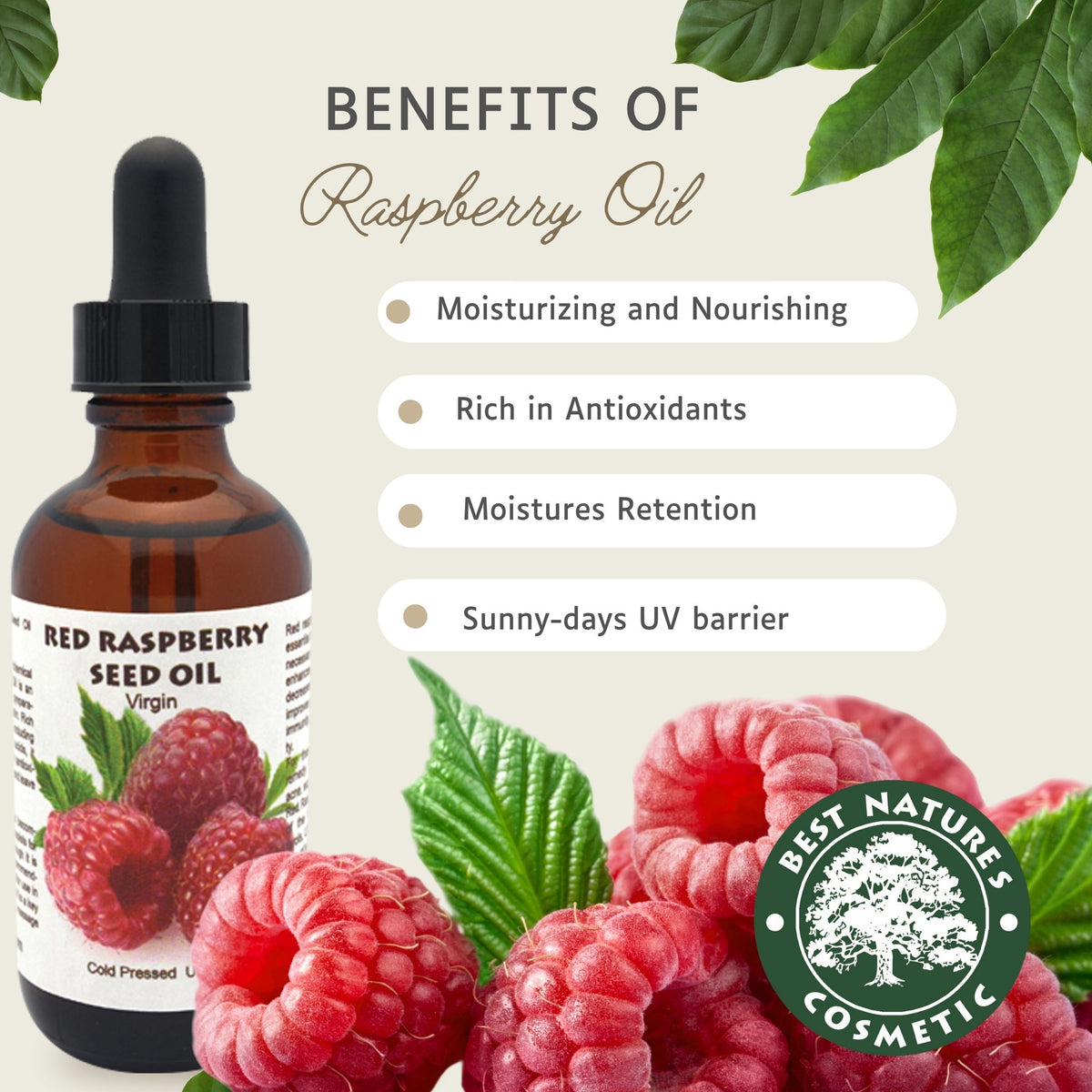 Red Raspberry Seed  Oil (Organic, cold pressed, unrefined)
