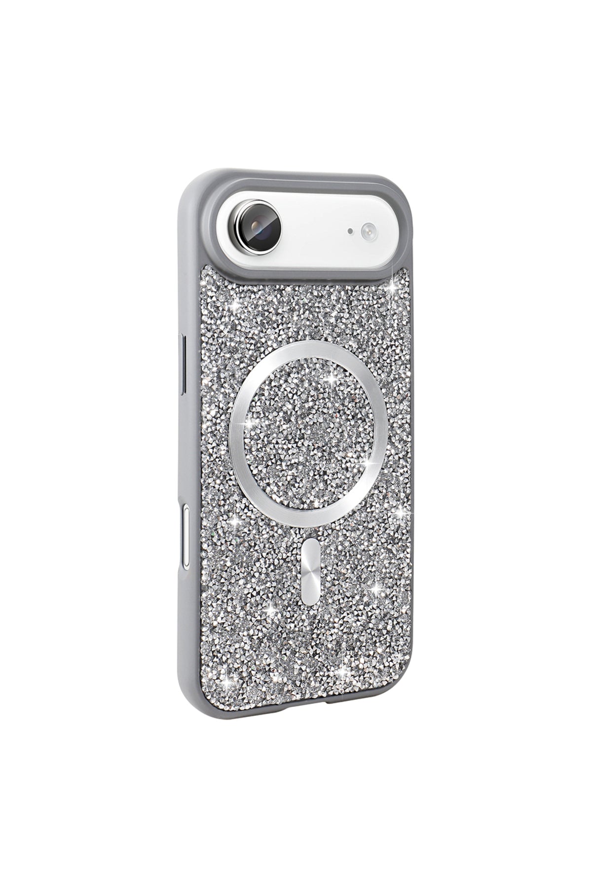 iPhone 17 Air Case with Rhinestone Mosaic Magnetic Charging Cover