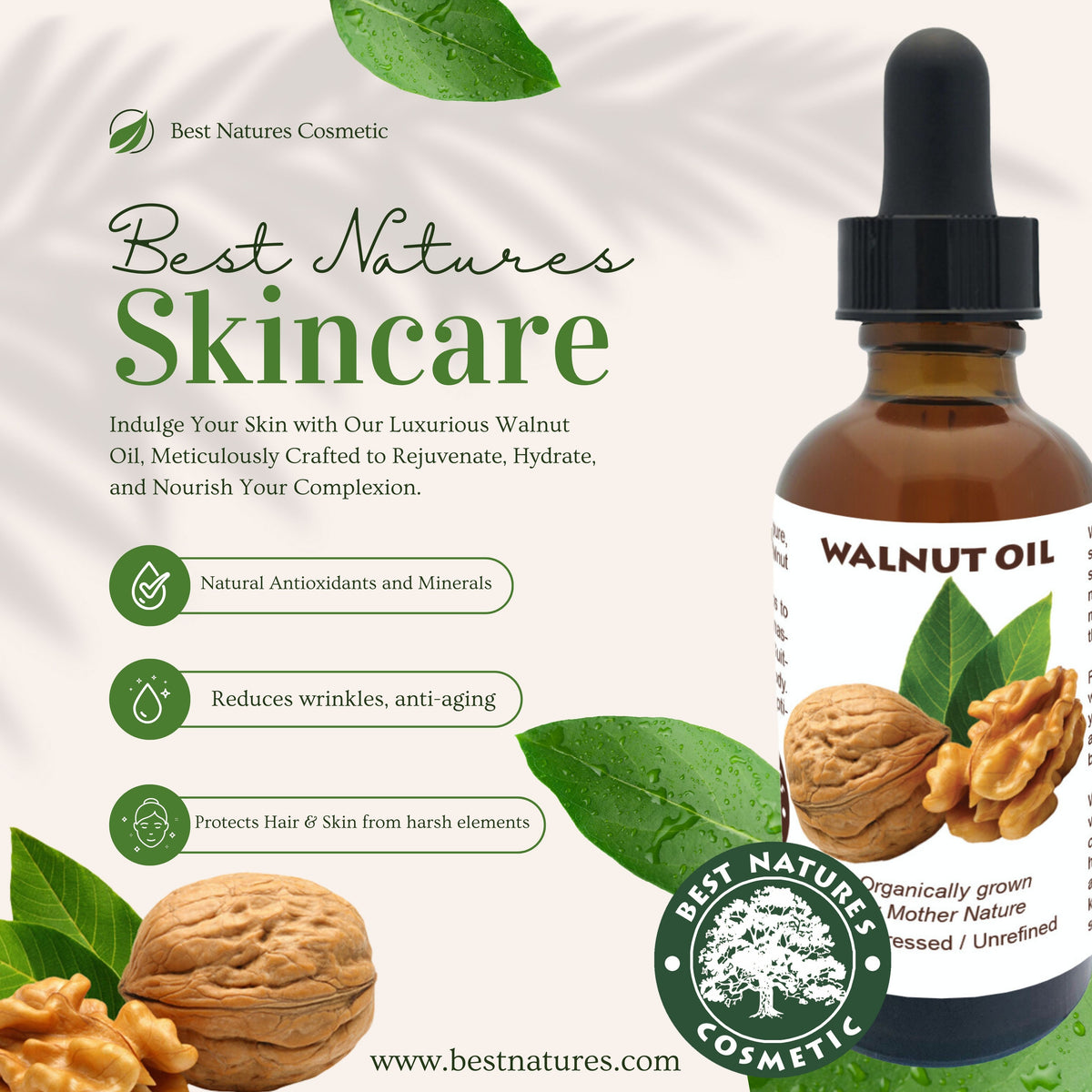 Walnut Oil Virgin (organic, cold pressed, unrefined)