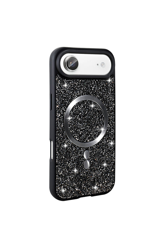 iPhone 17 Air Case with Rhinestone Mosaic Magnetic Charging Cover
