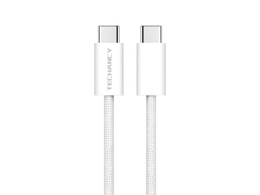 Techancy Cabo USB-C para USB-C TB4764 1M PD 60W, Trancado, Carga