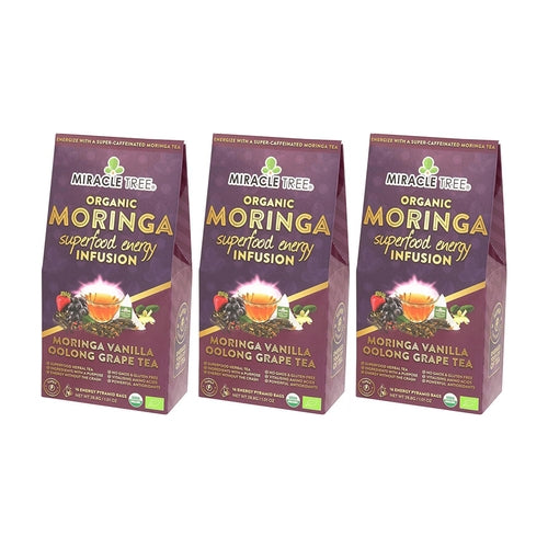 Organic Moringa Energy Tea - Vanilla Oolong Grape - Natural Coffee